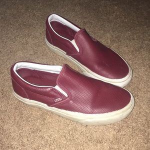 Burgundy leather vans